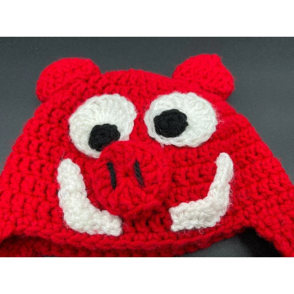 Arkansas Razorback Red Hogs Knit Toddler Baby Beanie Winter Hat Cap